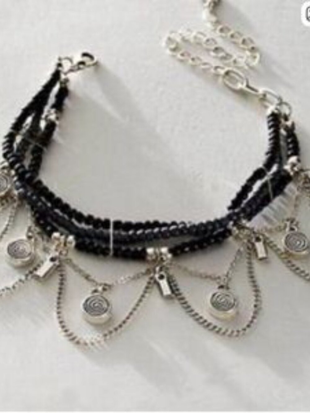 Free People Black & Silver Anklet NWT
